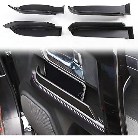Voodonala for 4Runner Side Door Storage Box Glove Organizer Tray Door Handle Storage Compartment Bin for 2010-2025 Toyota 4runner Accessories, ABS Black 4pcs(Doesn't fit limited) Cover
