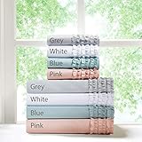 PG Beddings Luxurious 4 Piece Three Line Ruffled Bed Sheet Set 12 Inch Deep Pocket 800 Thread Count 100% Egyptian Cotton, Full Size, Baby Pink Color