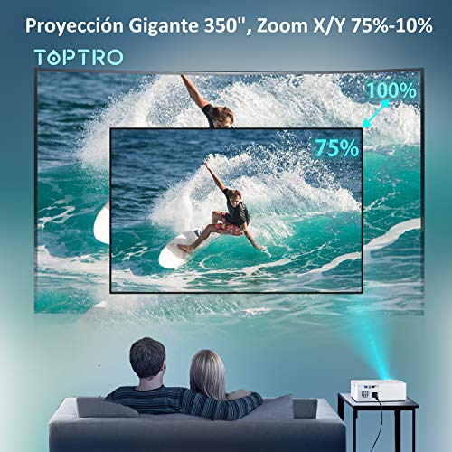 Proyector-Bluetooth-1080P-TOPTRO-7500-Lumenes-Proyector-Full-HD-1080P-Soporta-4K-Pantalla-Gigante-350-Proyector-Cine-en-Casa-LED-100000-Horas-Zoom-XY-para-movilPS4TV-StickUSBetc