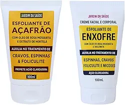 Kit Esfoliante Facial 2x1 – Açafrão + Enxofre – Controle de Oleosidade, Acne e Clareamento – 2x100g