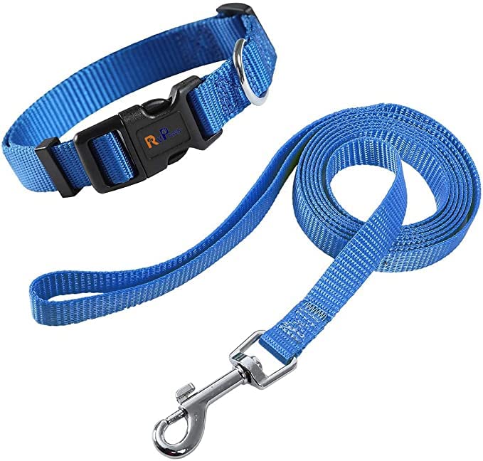 RvPaws Dog Collar and Leash Adjustable Nylon Leash with Quick Release and Breathable Collar Set Ideal for Small and Medium Dogs and Puppies (Blue) (B0C5DX4QQW) Amazon Price History, Amazon Price Tracker