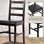 FDW Kitchen Table and Chairs for 4 Dining Room Table Set,Wood Elegant Kitchen Sets for Small Space,Dark Brown - Image 3