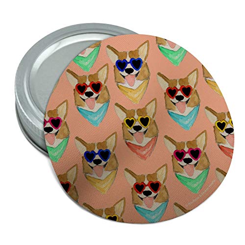Corgi Dog Puppy Love Glasses Pattern Round Rubber Non-Slip Jar Gripper Lid Opener