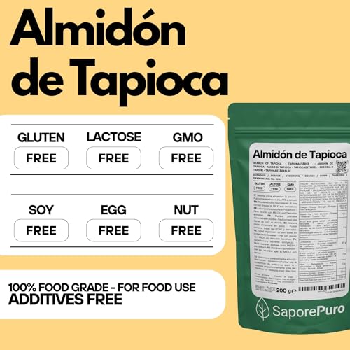 Miniatura 2 de Saporepuro Almidón De Tapioca 200 G Sin Gluten Espesante Natural Para Cremas, Salsas, Postres Y Preparaciones Culinarias