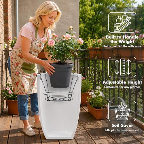 Support de surélévation PeoMev pour alléger le poids des grands pots hauts de fleurs