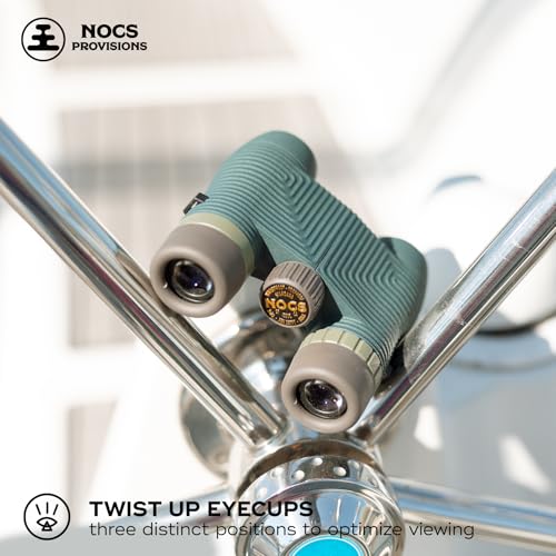 Image of Nocs Provisions Standard Issue 8x25 Waterproof Binoculars, 8X Magnification, Bak4 Prism, Wide View Multi-Coated Lenses for Bird Watching, Hiking & Backpacking - Cypress Green II