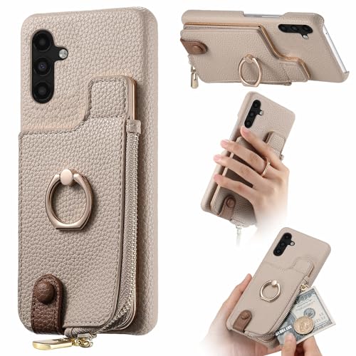 Étui portefeuille Galaxy A04S antichoc avec porte-cartes et béquille vidéo