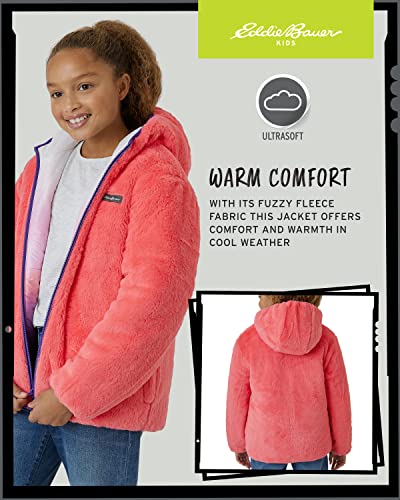 Image of Eddie Bauer Girls' Reversible Jacket - Deer Harbor Waterproof Lightweight Puffer Coat with Faux Shearling Lining (5-20)