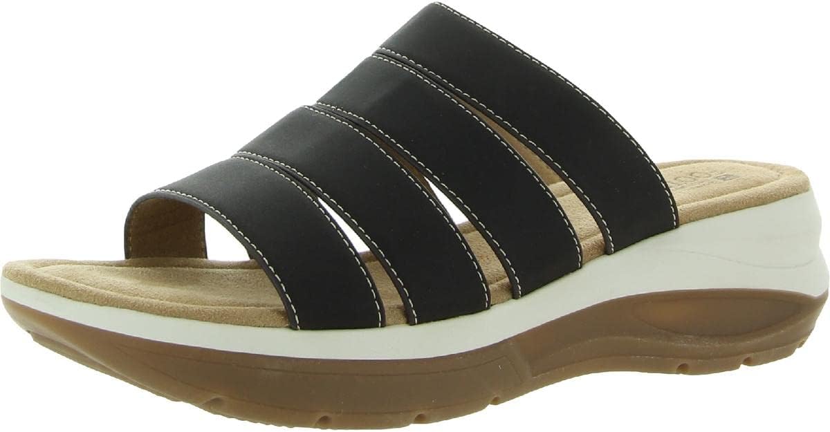 White Mountain Women's Fascinate Brown/Smooth Size 8.5M Slide Sandal, 8.5