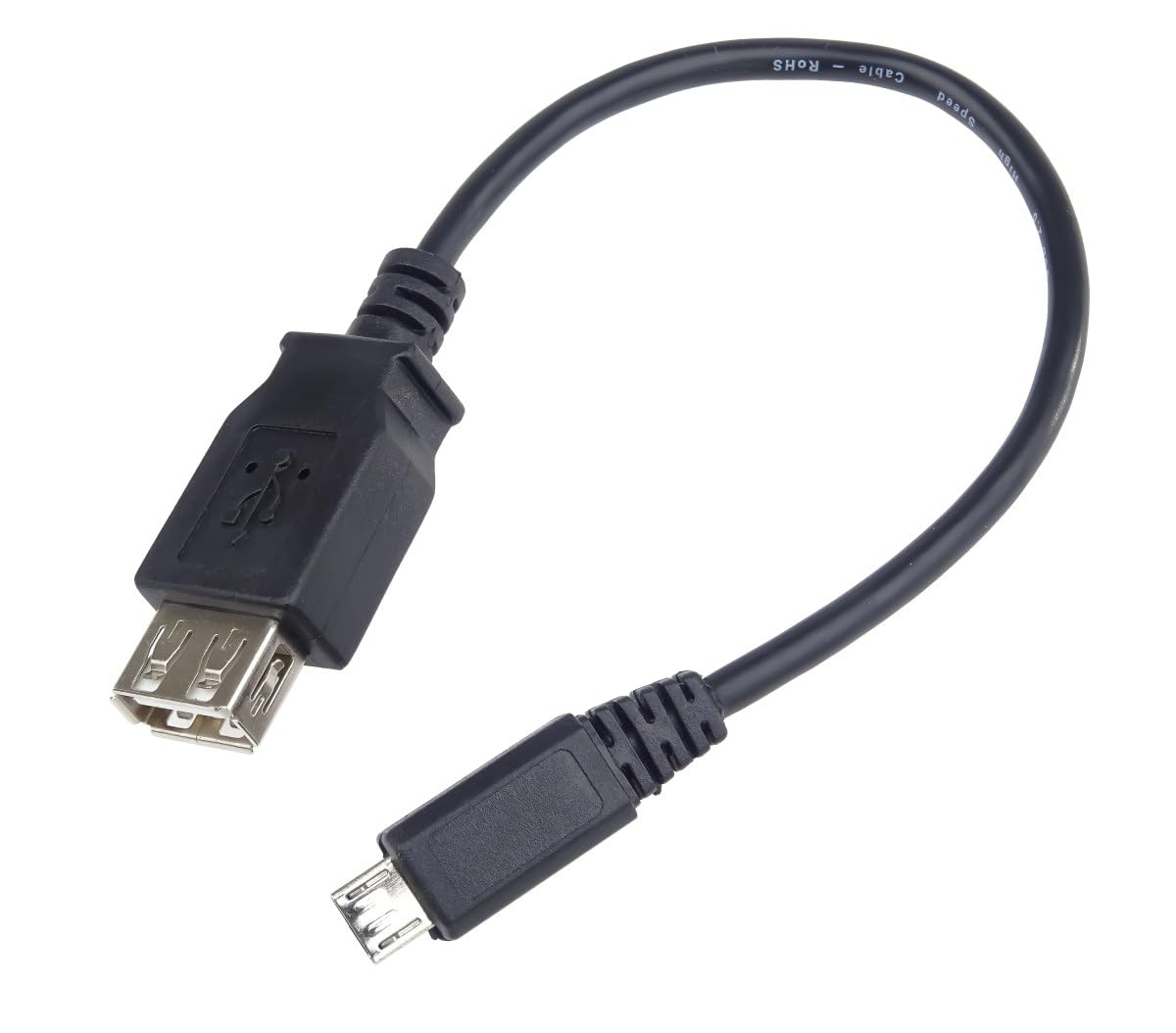 PremiumCord Kabel Przejściowy USB (Żeński/Męski), USB Typu A Żeński na Typ Micro Męski, Wysoka Prędkość 480 mbit/s, Czarny, 20 cm, OTG