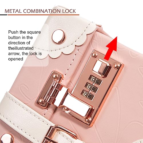 Apelila 2 Piece Vintage Luggage Set PU Leather Luggage with Spinner Wheels, Lightweight Suitcase for Travel( 20"+12") (Retro Pink, 20"+12")