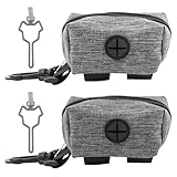 2pcs Dog Poop Bag Holder with 2 Hands-free holder Poop Bag Dispenser Pet Dog Waste Bag Dispenser Leash Attachment Fits Any Dog Leash for Dog Cat and Other Pets(Gray)