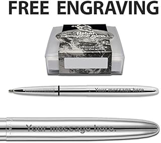 Engraved- Personalised Fisher Space Pen Bullet CHROME Ballpoint Pen -Gift Box- FREE ENGRAVING- perfect Birthday or any fan of space,