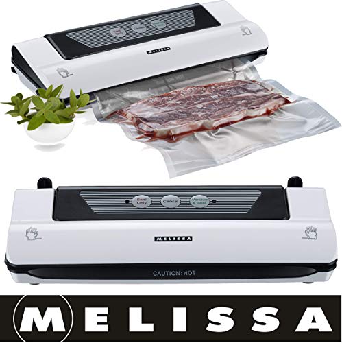 Preisvergleich Produktbild Melissa 16310188 Folienschweißgerät, Vakuumiergerät, Vakuumierer,Vakuumversiegelung Lebensmittel bleiben vakuumiert,Nahrungsmittel automatische Lebensmittel Versiegelung inkl. Folienbeutel