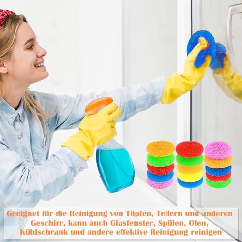 Topfreiniger Schwamm, Scheuerschwamm Küche, 20 Stück bunte Topfschwämme, Küchenschwämme für effektives Reinigen, 8,5 x 8,5 x 4 cm ﻿
