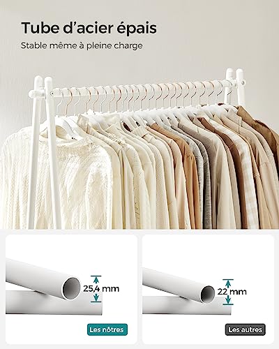 Portant vêtements acier blanc 40 kg avec étagère SONGMICS