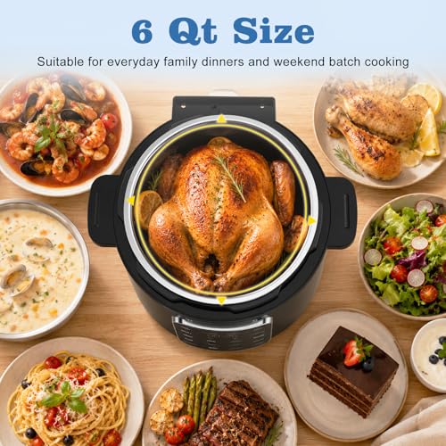 9-in-1 Electric Pressure Cooker, 6 Quart Multi-Cooker, Dual Inner Pots (Stainless Steel & Non-Stick), 12 Preset Programs, IMD Touchscreen, Safe Vent, Slow Cook, Rice Cooker, Steamer, Black by carori - Image 6