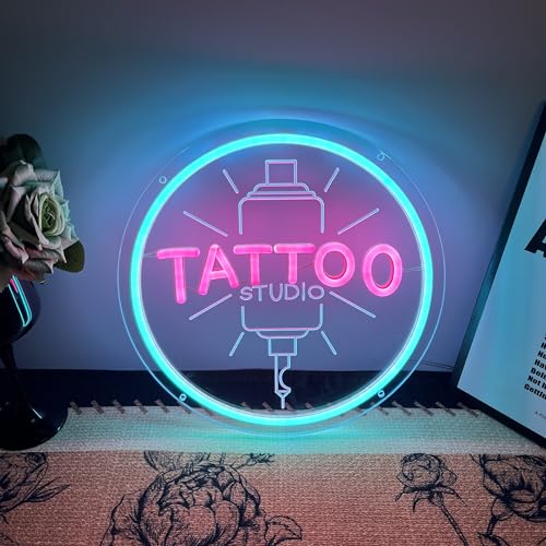 Image of TATTOO Studio Neon Sign LED Tattoo Wall Decor USB Powered Adjustable Brightness Dimmable Neon Light for Business Stores Birthday Christmas Gifts