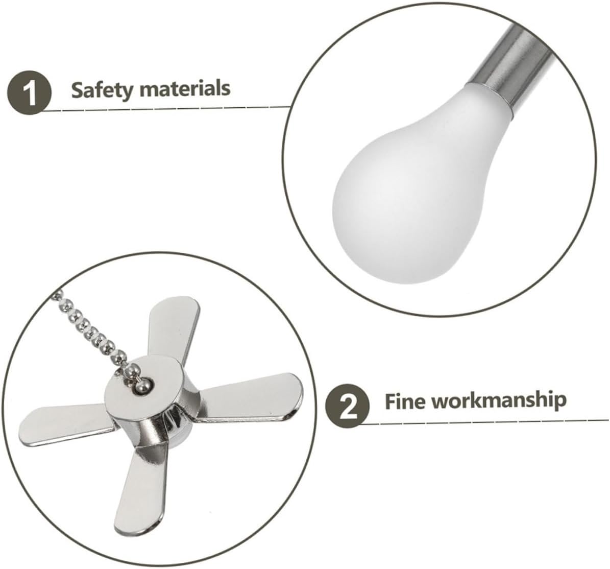 Uonlytech 2Sets Decorative Pull Chains for Ceiling Fans Lamps High Strength Light Pullchain Extenders Easy Installation Fan Accessories for Inviting Atmosphere