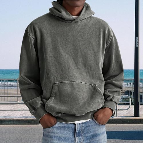 Mens Hoodie Acid Washed Long Sleeve Oversized Hoodies Vintage Distressed Hooded Pullover Sweatshirts Streetwear2
