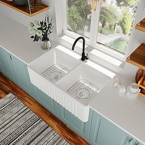DeerValley DV-1K028 33" L x 18" W Double Bowl Farmhouse Sink Cover