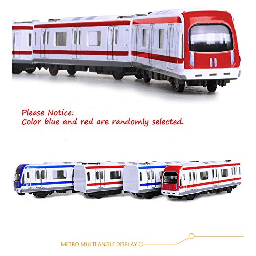 MinYn Toy Train Die Cast Metal Alloy City Rail Subway Train Model Pull Back Toy Vehicle Collection for Kids -Set of 4PCS