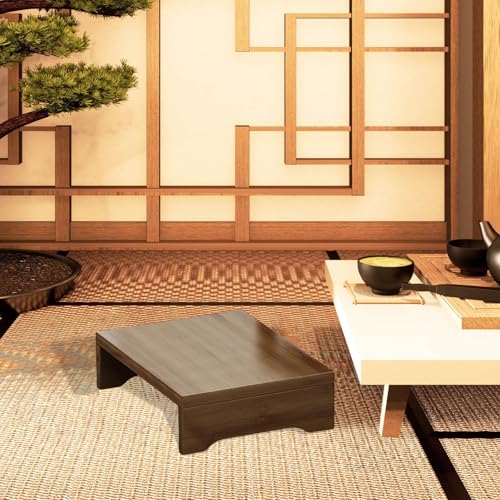 Tabouret bas en bois stable et pouf élégant de décoration