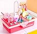 TOYSBBS Menaje Utensilios Cocina Juguete Fregadero, Cocina Juguete Infantil Escurridor Platos Juego De rol para Niños 3 4 5 Años,Rosado
