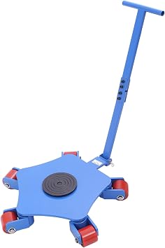 4T Heavy Duty Moving Dolly Machinery Mover,8818 LBS Load Capacity,Machinery Moving Furniture Dolly,with 5 360 Swivel Rollers and Handle,for Warehouse and Workshop Blue