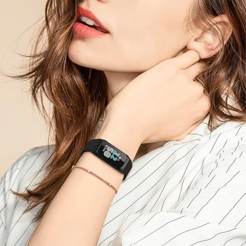 Gugobit 5 Stück Elastisches Armband Kompatibel mit Fitbit Charge 6/5 Armband, Verstellbares Nylon atmungsaktives Ersatzarmband für Fitbit Charge 6/5 Damen Herren