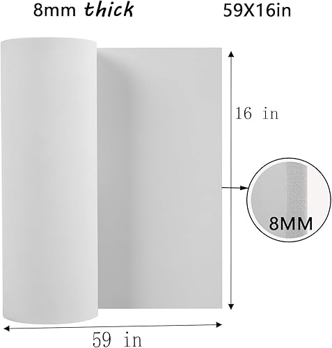 Miniatura 2 de AMZQNART Espuma EVA de 0.315 in, espuma de cosplay de 16 x 59 pulgadas (6.5 pies cuadrados), color blanco, adecuada para modelado de espuma grande,