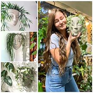 Wall Planter | 7 Colors Avail | Unique Face Planters Pots Head Planter - Plant Gifts for Indoor Plant Lovers Gift Ideas - Face Planter Gifts for Plant Lovers, Succulent Plant Gift - Beige Wall Planter 7 Colors Avail Unique Face Planters Pots Head Planter Plant Gifts for Indoor Plant Lovers Gift Ideas Face Planter Gifts for Plant Lovers Succulent Plant Gift Beige