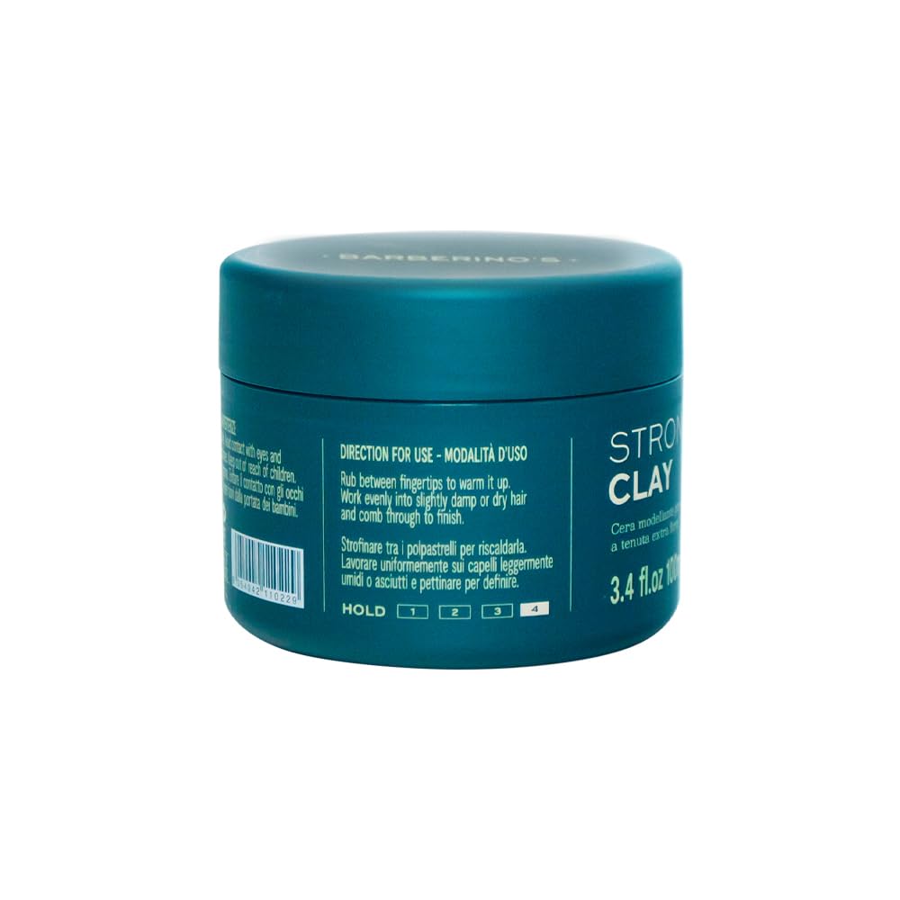 Barberino's Cera per Capelli a Tenuta Extra Forte - Strong Clay - Styling Duraturo con Finitura Opaca - 100ml