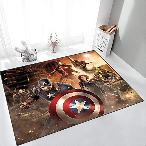 KIKCY Marvel - Alfombra de dibujos animados con milagros, alfombra de salón, dormitorio, niños, antideslizante, 80 x 120 cm_TF-45