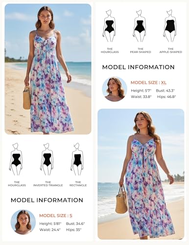 Image of GRACE KARIN Womens Summer Floral Maxi Dresses 2026 Long Flowy Boho Dress Beach Vacation Sundresses Casual Clothes with Pocket