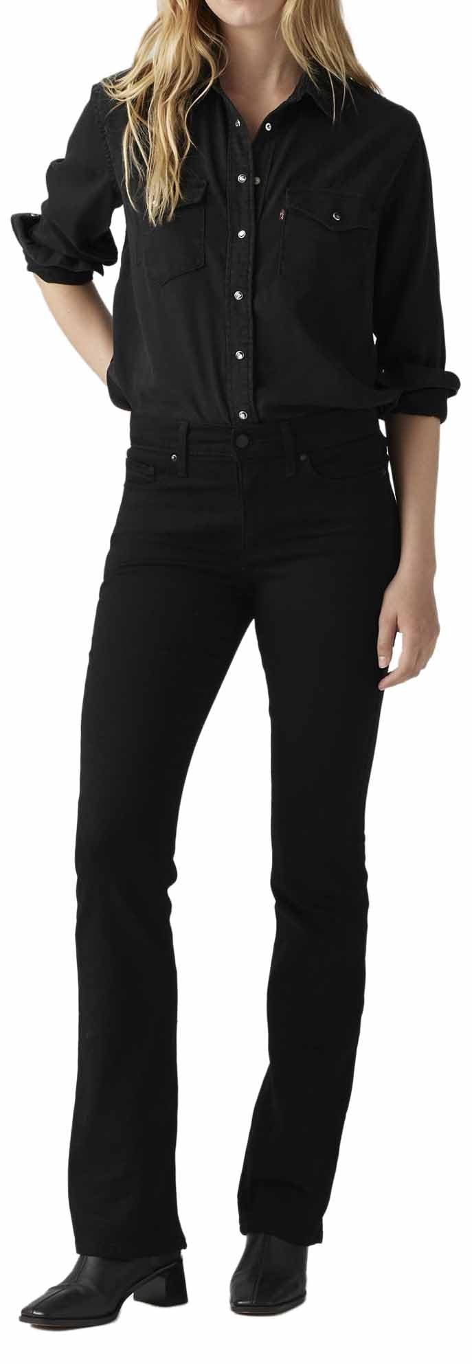 Levi's Women's 315 Shaping Bootcut Jeans, Black and Black, 28W / 32L