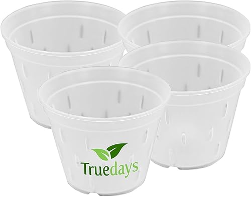 Miniatura 1 de Macetas de orquídeas con agujeros, maceta de plástico transparente para orquídeas para interiores y exteriores, 4.5 pulgadas, paquete de 4