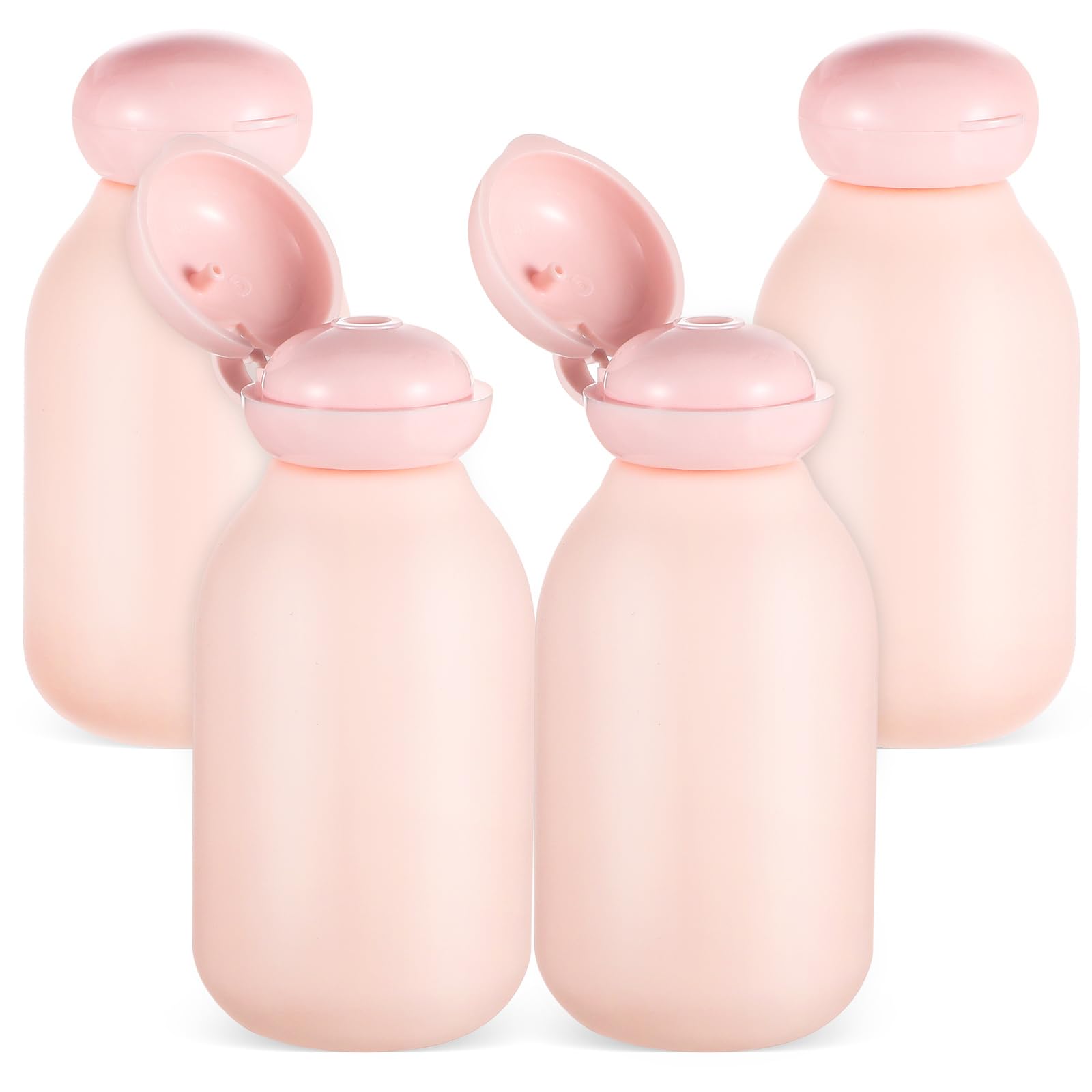 4pcs 38ml Silicone Bottle Portable Blank Bottle Empty Travel Bottle (Pink, Green