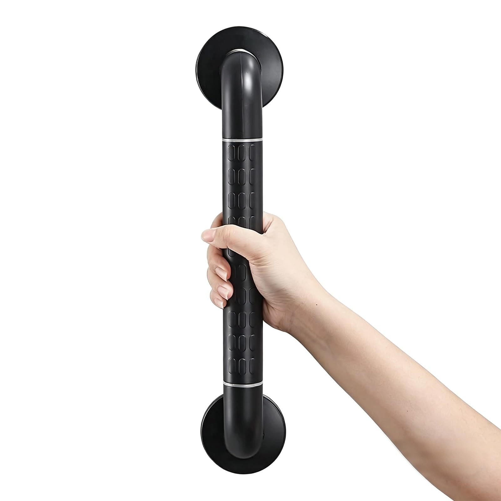 Fkxsxaz Black Grab Bar, Anti-Slip Bathroom Bar With Knurled Grip, Stainless Steel Safety Handrail For Toilet, Bathtub, Shower, Wall Mounted Handicap Bars(1Ft/30Cm)