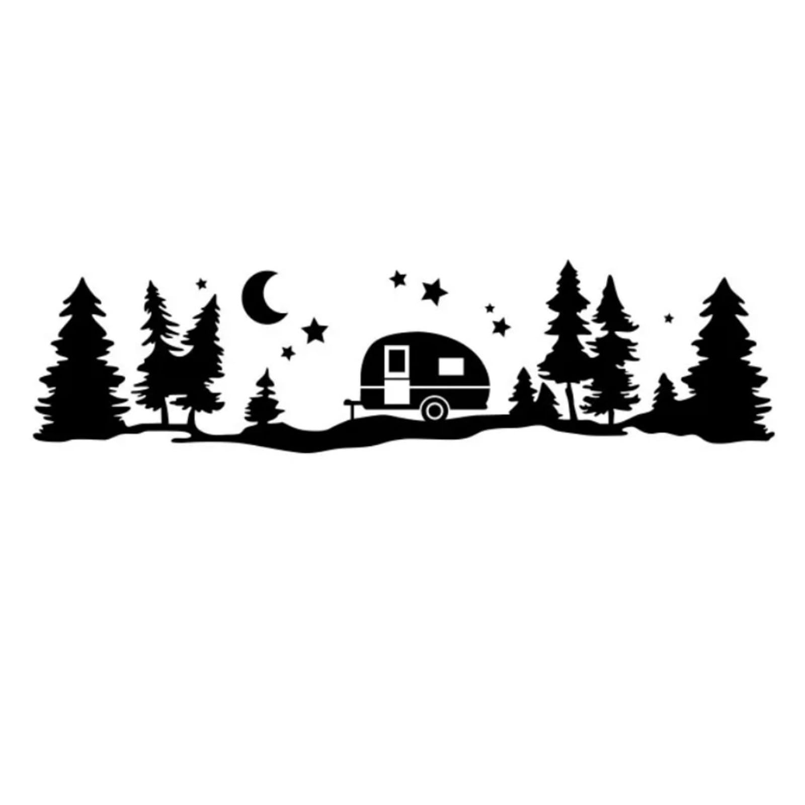 Auto Camper Van for cavalli Caravan RV Camper Van Body Decor Decalcomanie in vinile Accessori for tuning automatico Adesivi for auto(Black,180X45CM)