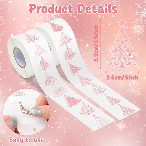 Image of Foil Christmas Tree Sticker - 1000 Pcs Easy Peel Metallic Tree Waterproof Vinyl Reusable Laptop Sticker Coloring Book Scrapbook Water Bottle Page Activity Pad Christmas Party Favor Skateboard