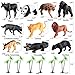 EnAuRoL 31 Pcs Safari Animals Figures Including 24 Realistic Jungle Playset Toys Zoo Animals for Toddlers 3+ Years Old Ideal Gift for Boys and Girls