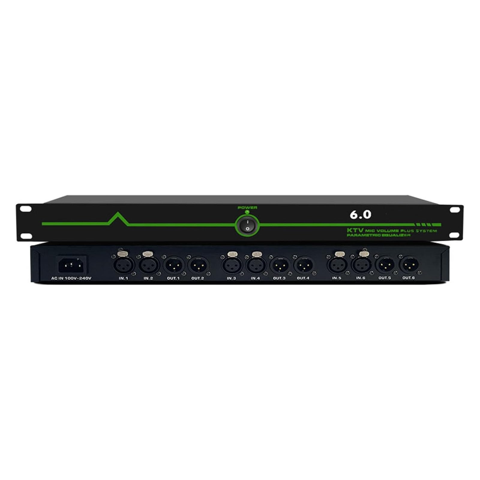 IMOYBBR Feedback Suppressor Frequency Shifter, Professional 6 In 6 Out Anti Howling Microphone Processor For Stage Performance Conference KTV And Audio Effect Control Use