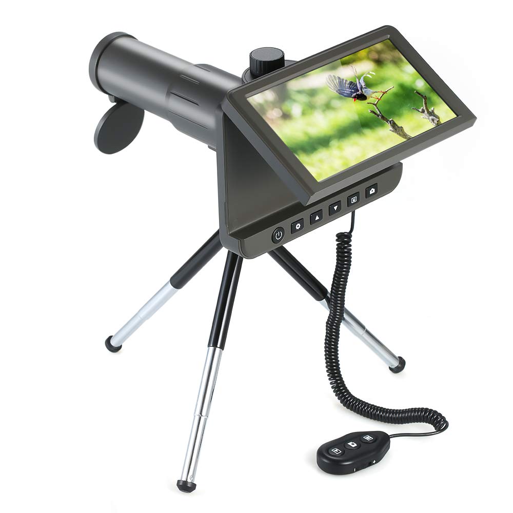 Cámara del telescopio digital, 1080P 50X portátil 14MP foto video grabadora monocular con telescopio mini trípode solo tubo para observación aves, partido fútbol, ​​caza, pesca, aventuras aire libre