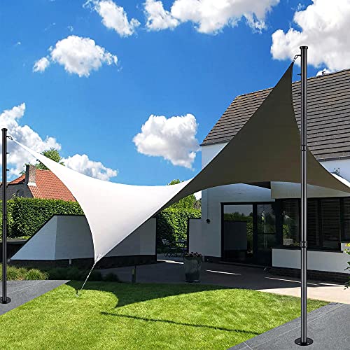 BRILLIHOOD 8FT Sun Shade Sail Pole Kit - Extends to 8 Feet with 3 Fixing Points for Shade Sail Canopy, Heavy Duty Steel Post Stand for Outdoor String Light, Patio, Backyard, 2-Pack - Thumbnail 5