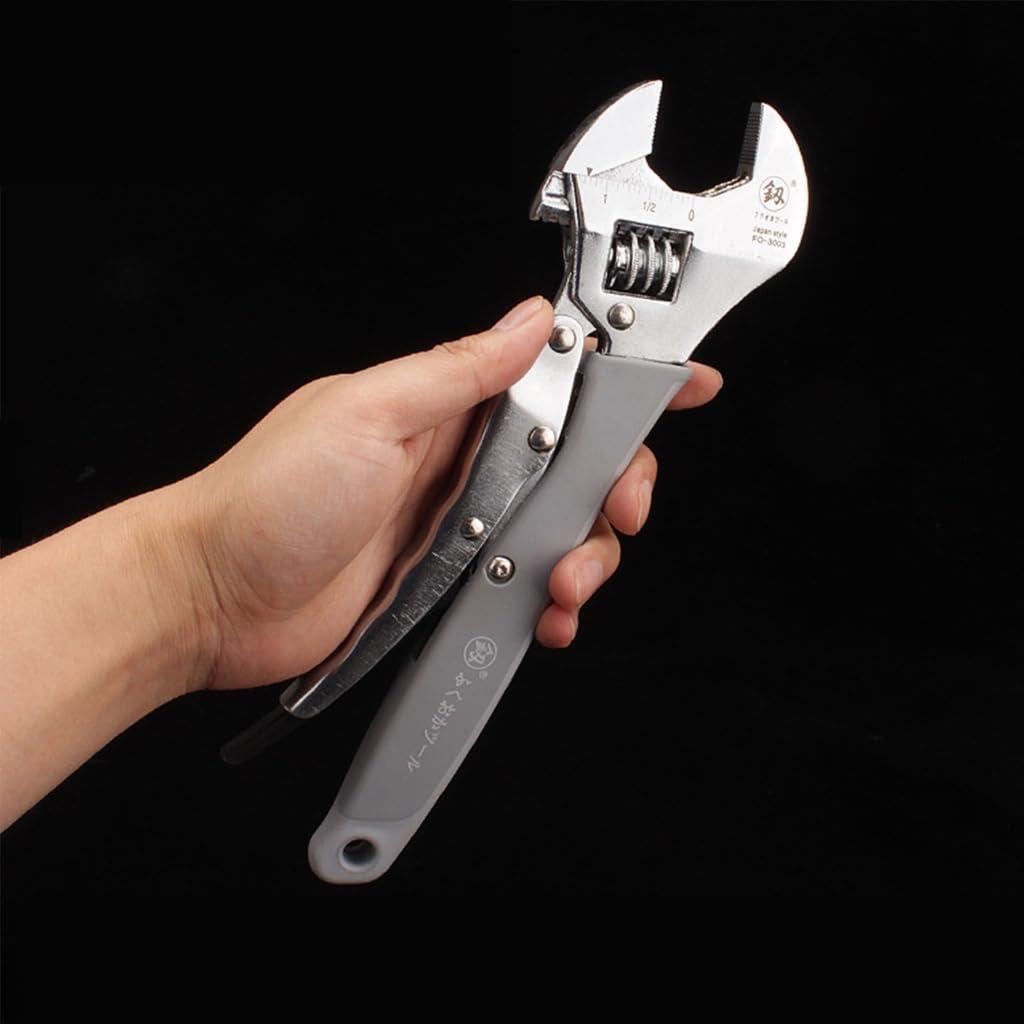 Llave inglesa ajustable de apertura grande, llave inglesa deslizante de ángulo ajustable, herramientas de reparación de automóviles para el hogar de 10 pulgadas