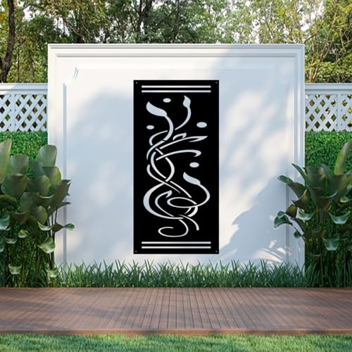 Image of Laser Hut Metal Wall Art - King Blossom Metal Wall Decor - Elegant Home Decor, Garden Decor, Indoor - Outdoor Use - Heavy Duty (Black)