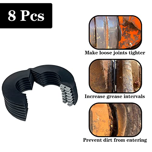 Image of 8 Pack 45MM Excavator Bucket Pin Shim Kit Detachable for Excavator and Skid Steer Fit for Cat Bobcat Kubota Komatsu Takeuchi, 3mm Thickness