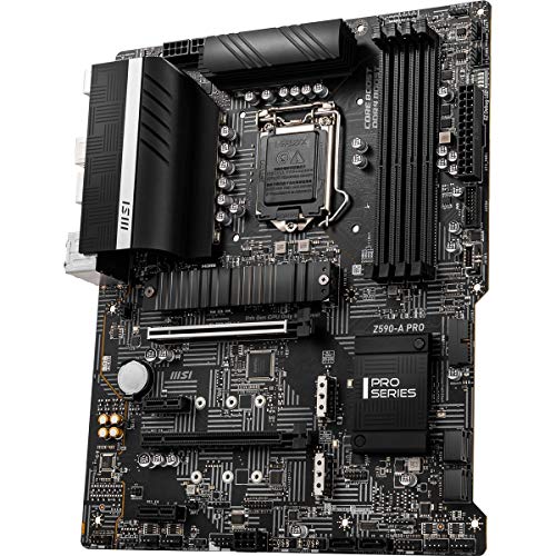 Image of MSI Z590-A PRO ProSeries Motherboard (ATX, 11th /10th Gen Intel Core, LGA 1200 Socket, DDR4, PCIe 4, M.2 Slots, USB 3.2 Gen 2, 2.5G LAN, DP /HDMI)