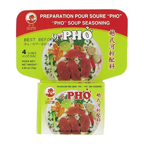 Cubes de bouillon pour soupe Pho vietnamienne - Lot de 20 boîtes de 4 cubes
